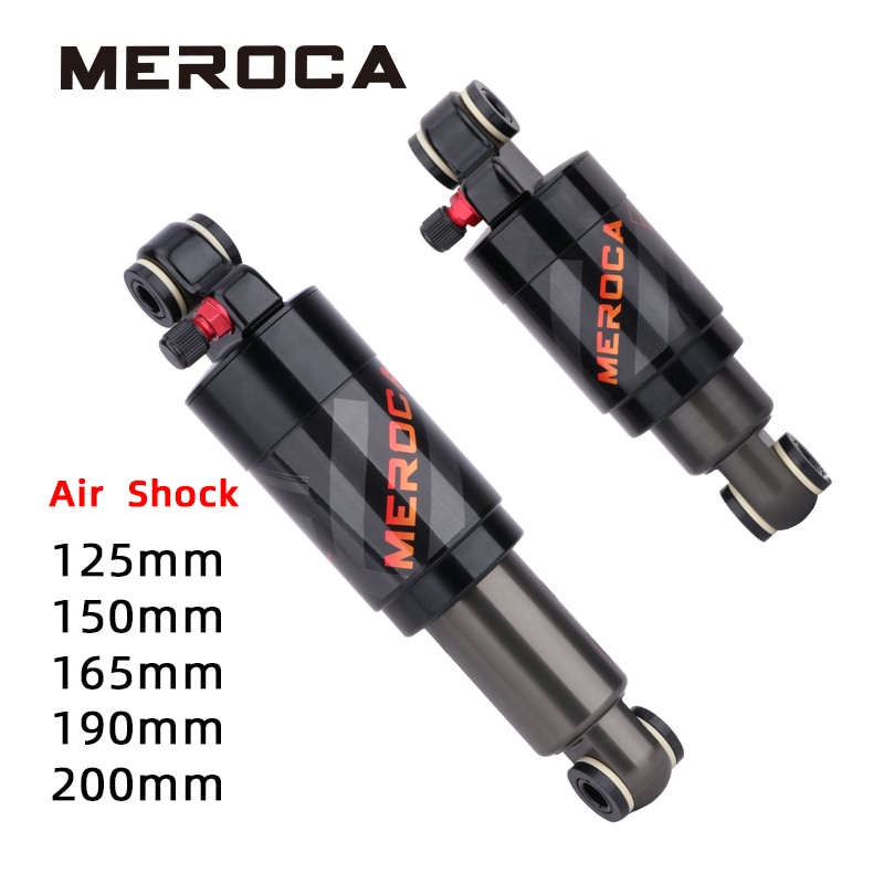 PREORDER MEROCA Mountain Bike Air Shock Absorber 125mm/150mm/165mm/190mm/200mm Scooter Alloy MTB Fol