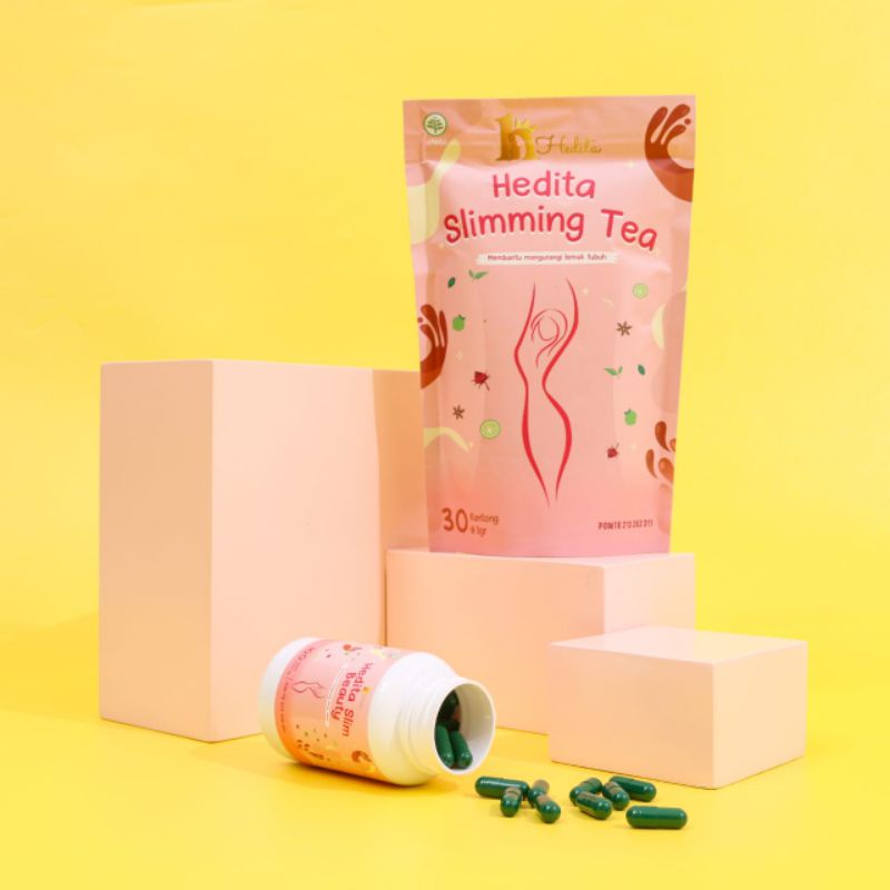 AMPUH  PELANGSING BPOM HEDITA KAPSUL DAN SLIMMING TEA DIET AMAN HERBAL TANPA EFEK SAMPING