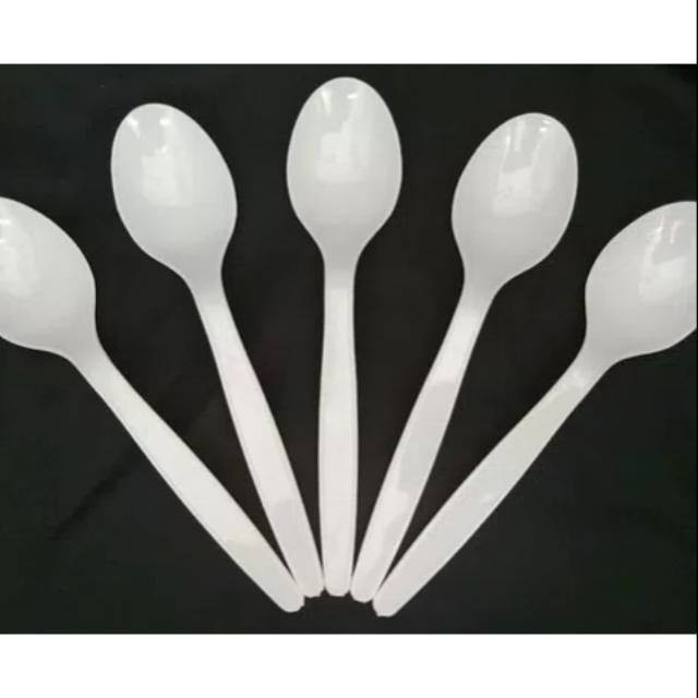 SENDOK PLASTIK Sendok makan putih susu plastik panjang murah