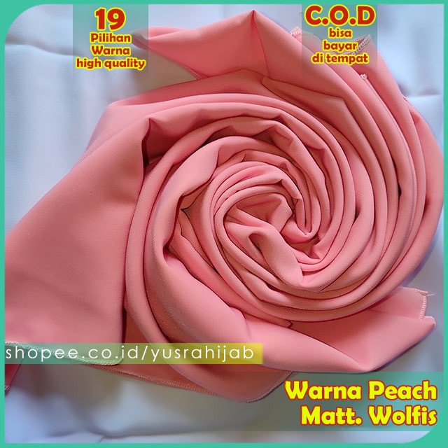 PROMO !!! Hijab Jilbab Instan Kerudung Polos Bergo Syria Basic Zaida Instant Murah Terbaru CVH-Peach