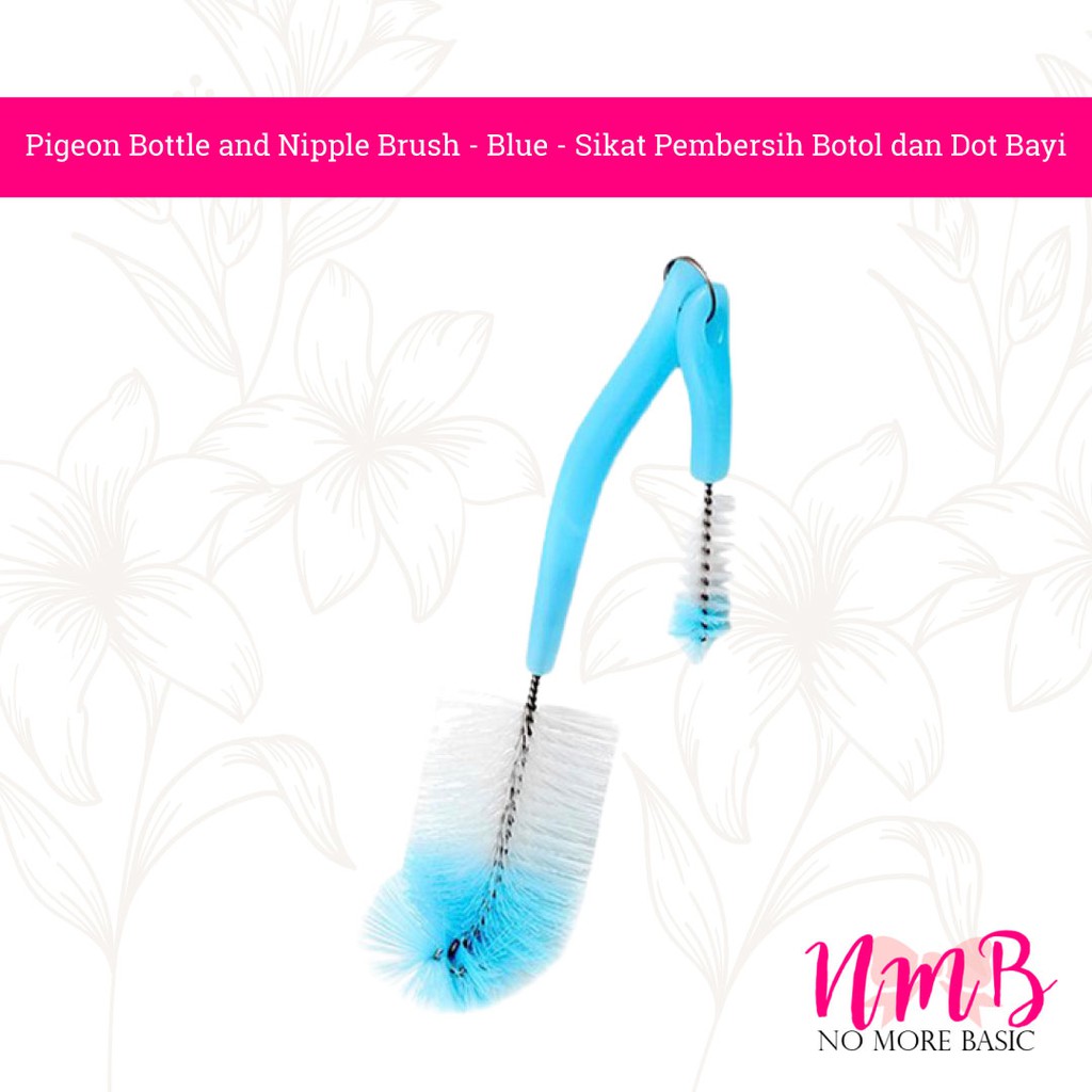 Pigeon Bottle and Nipple Brush - Blue - Sikat Pembersih Botol dan Dot Bayi