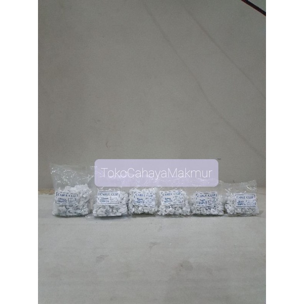 Klem Kabel / Cable Clip 6mm,7mm,8mm,9mm,10mm,12mm isi 100bh Paku Beton