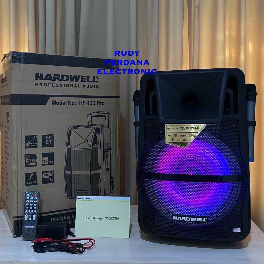 SPEAKER PORTABLE 12&quot; 12 INCH WIRELESS BLUETOOTH HARDWELL HF-12B PRO