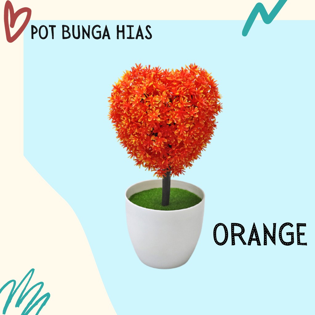 Satu7an PBP29 Tanaman Bunga Plastik Tanaman Hias Pot Bunga Dekorasi Rumah Artificial Flower-3