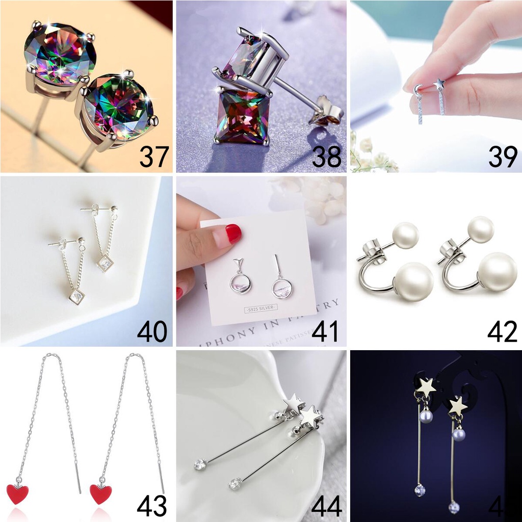 925 anting-anting perak murni, Busana sederhana, Anting-Anting wanita, Perhiasan Fashion Korea, Aksesoris telinga ED007