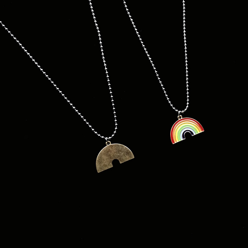 Kalung Liontin Bunga Matahari Warna Pelangi Gaya Hip Hop Punk Korea Untuk Pria Dan Wanita