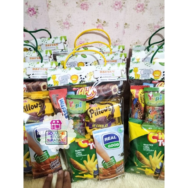 Bingkisan Ulang Tahun / Mini snack custome label / Label ultah custome / Paket snack ultah / snack ulang tahun