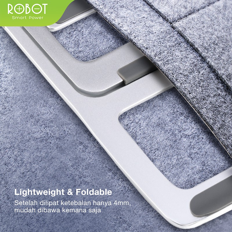 ROBOT RT-LS01 Lightweight &amp; Foldable Laptop Cooling Stand Silver garansi resmi