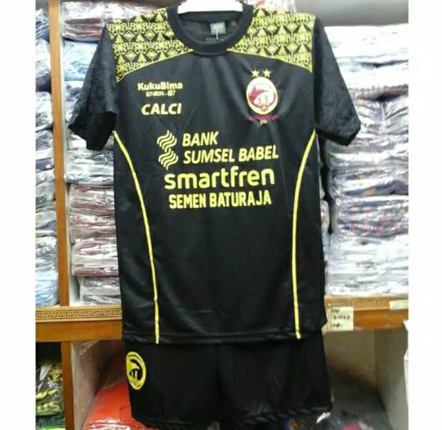 Jersey Kids Anak Sriwijaya FC 3rd Liga Gojek 2018 Hitam Terbaru Setelan Lokal