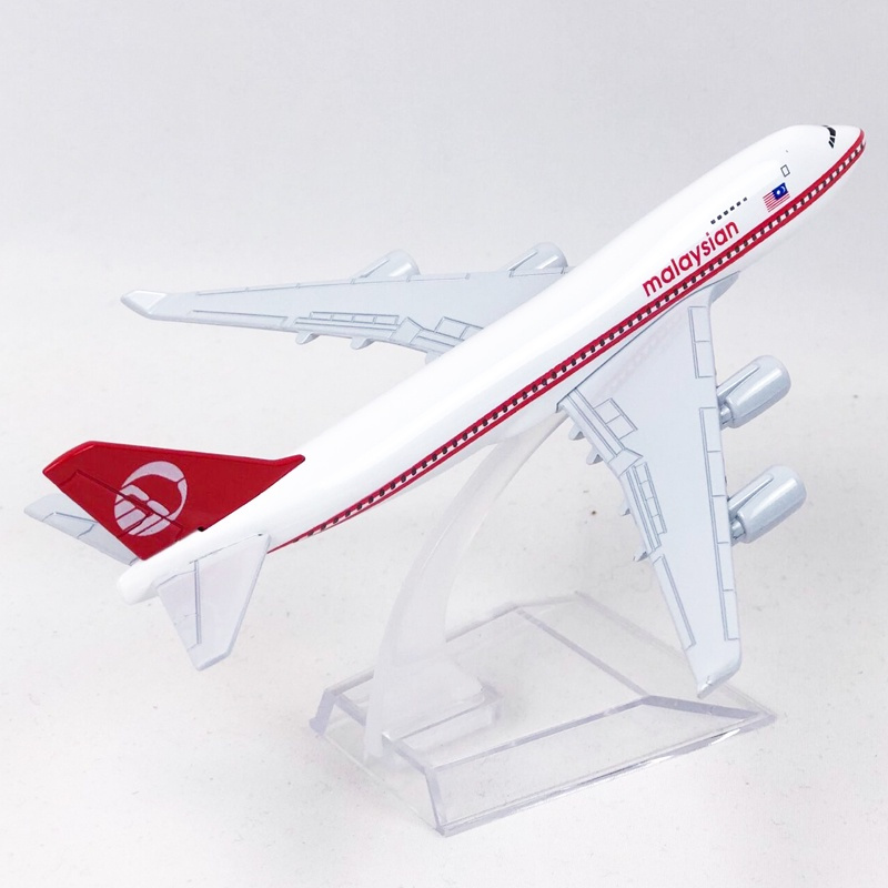 B747-200 Miniatur Diecast Pesawat Terbang Malaysia Airlines Boeing 747 Bahan Alloy Ukuran 16cm Untuk Hadiah