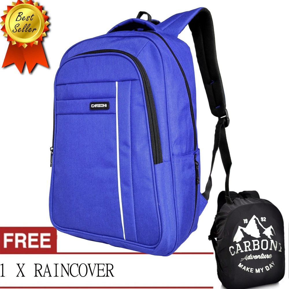 Carboni Tas Ransel Laptop 15 Inchi MA OO38 Polyester Serat Nilon Original - Blue+ Raincover