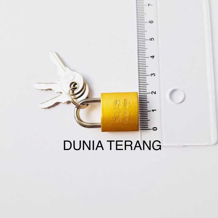 Gembok Besi CAT KUNING VION 20mm kotakan - Gembok Koper Tas Pintu Laci Lemari  Kuning Kecil Mini 20mm -  Yellow Iron Padlock 20mm