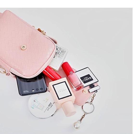 ➶ TAS HP MINI FASHION YUREKA ( Asli import ) SELEMPANG MOTIF TIKAR ANYAM TAS WANITA MUTIARA PEARL ►