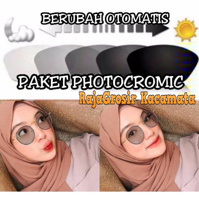 Frame kacamata bulat  paket frame + lensa photocromic  frame kacamata trendy Kekinian Termurah