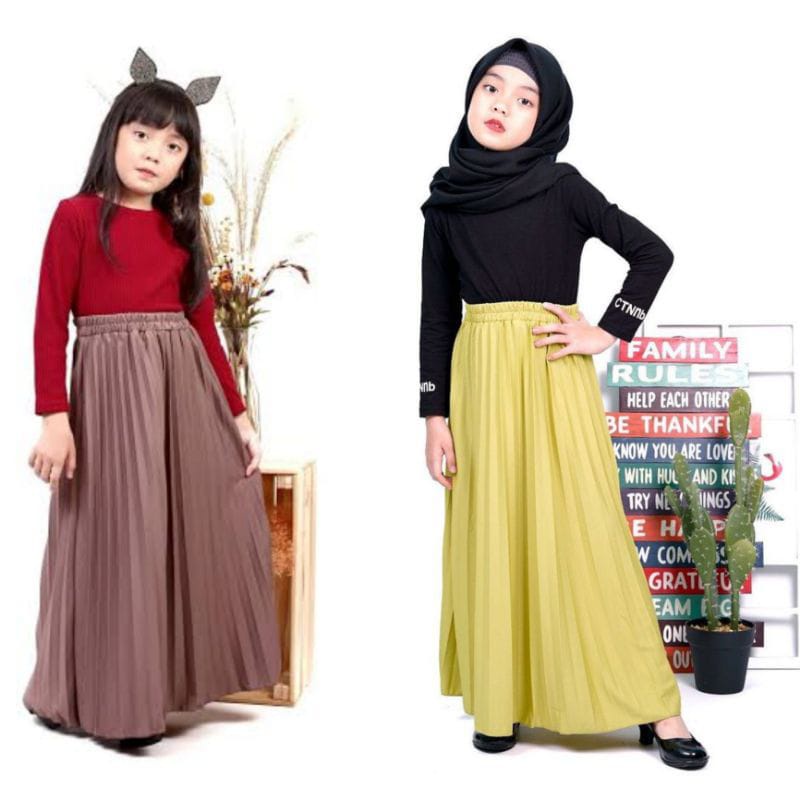 ROK PLISKET PREMIUM ANAK TANGGUNG/ROK PLISKET ANAK PEREMPUAN