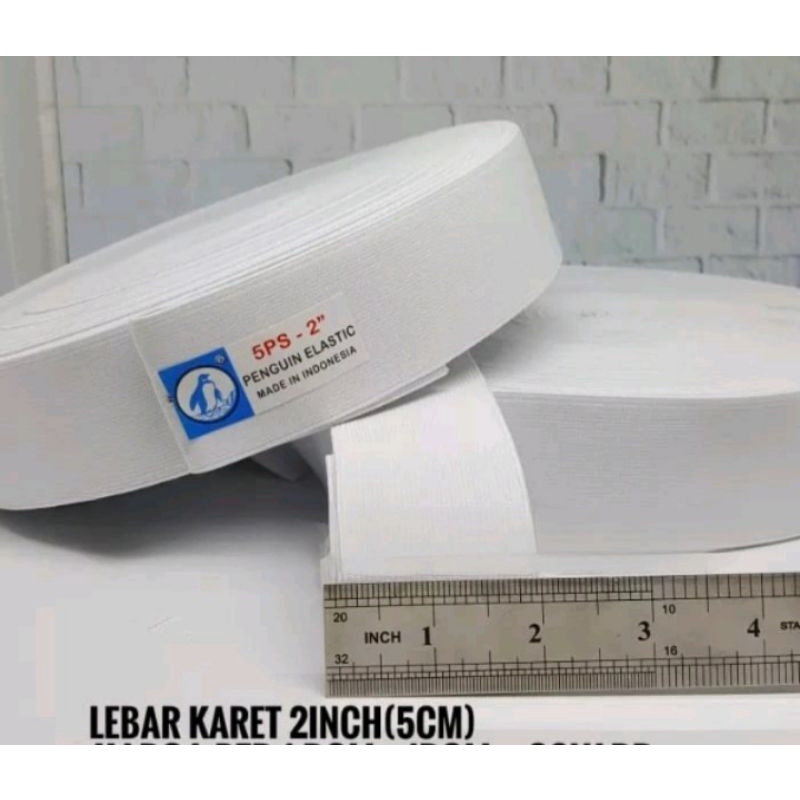 Karet Elastis Lebar 2&quot; atau 5cm merk Penguin Kualitas Bagus