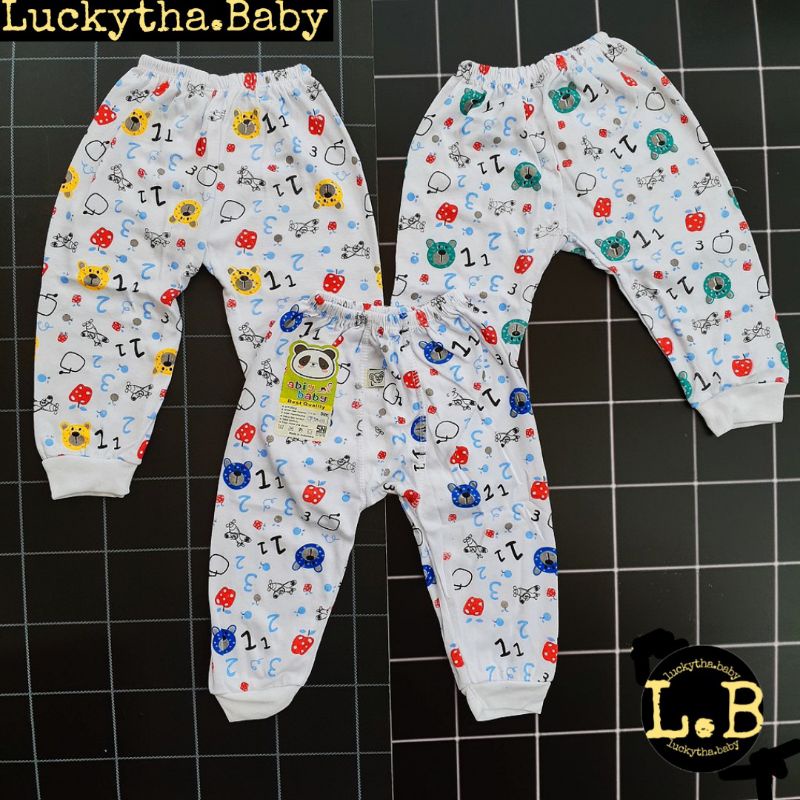 3pcs Celana panjang bayi abiy baby / Celana bayi putih / Celana bayi panjang s m l xl