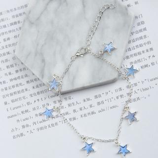 L269 S925 sterling silver bintang bulan kalung rantai 