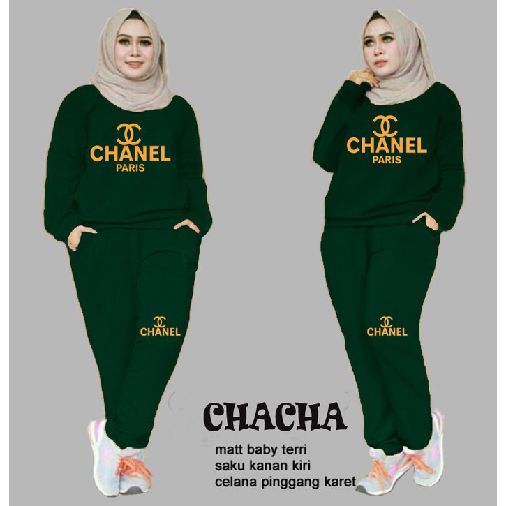 BOOM - Setelan Chacha L (6622), XXL (7022)/ Fashion Muslim/ Olahraga Wanita/ Training Muslim