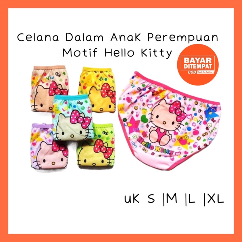 CD Kancut Celana Dalam Anak Perempuan Cewek Bayi Katun Motif Hello Bahan Katun Adem Hello Kitty Esse