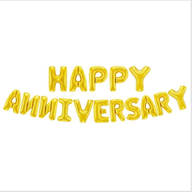 Balon Huruf Set Happy Anniversary/Balon Foil Happy Anniversary