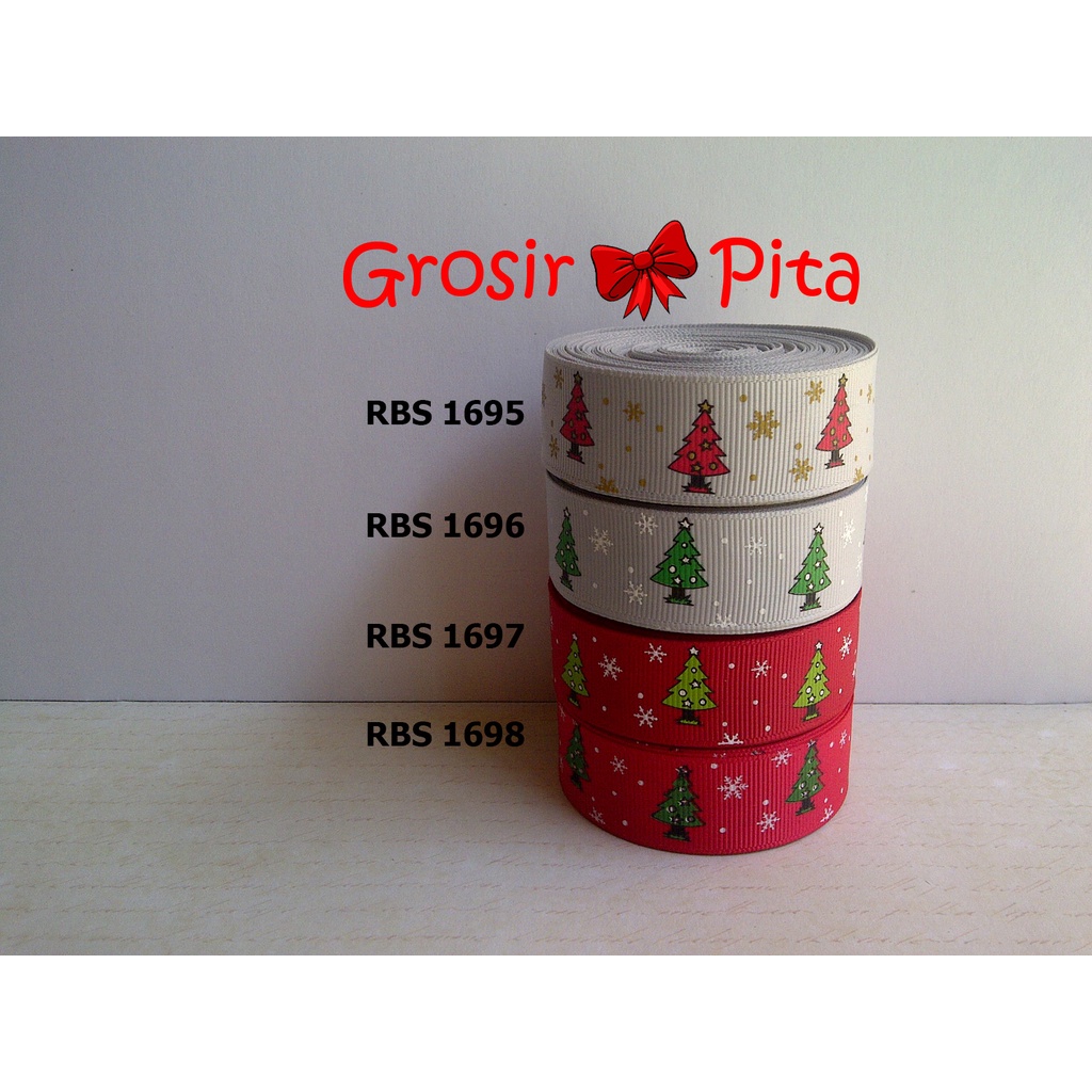 

(25 yard) Pita Grosgrain Motif Natal RBS 1695,1696,1697,1698 | Pita Christmas | Toko Bahan Craft | Grosir Pita