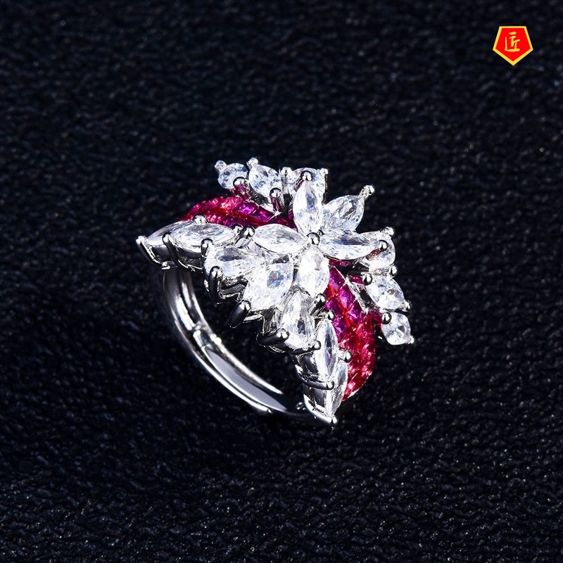 [Ready Stock]Luxury Brimless Rainbow Bridge Ring Creative Personality