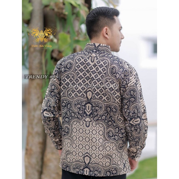 MOTIF 161 ( FULL FURING )KEMEJA BATIK /BAJU BATIK PRIA MURAH LENGAN PANJANG