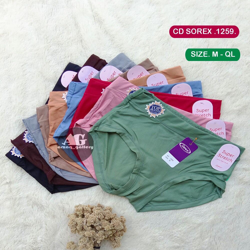 CD / CELANA DALAM 1259 SOREX SUPER STRETCH BAHAN LICIN CD BASIC SIZE M L EL QL - SOREX CD BASIC MIDI WANITA - CELANA DALAM WANITA SOREX BAHAN SUPER LICIN TIPIS LEMBUT DAN NYAMAN DI PAKAI - ARA98STORE