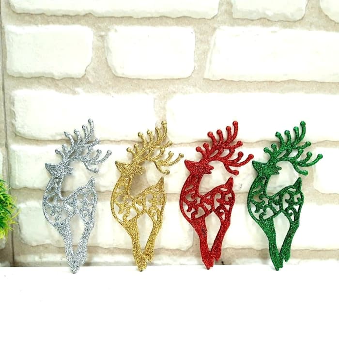 

Rusa Gold isi 4 Dekorasi Pohon Natal Murah Hiasan Parcel Pita Natal