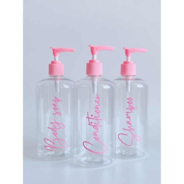 botol BENING 24 500ml PINK EDITION . aesthetic bottle minimalist refill organizer tempat sabun cair pump estetik