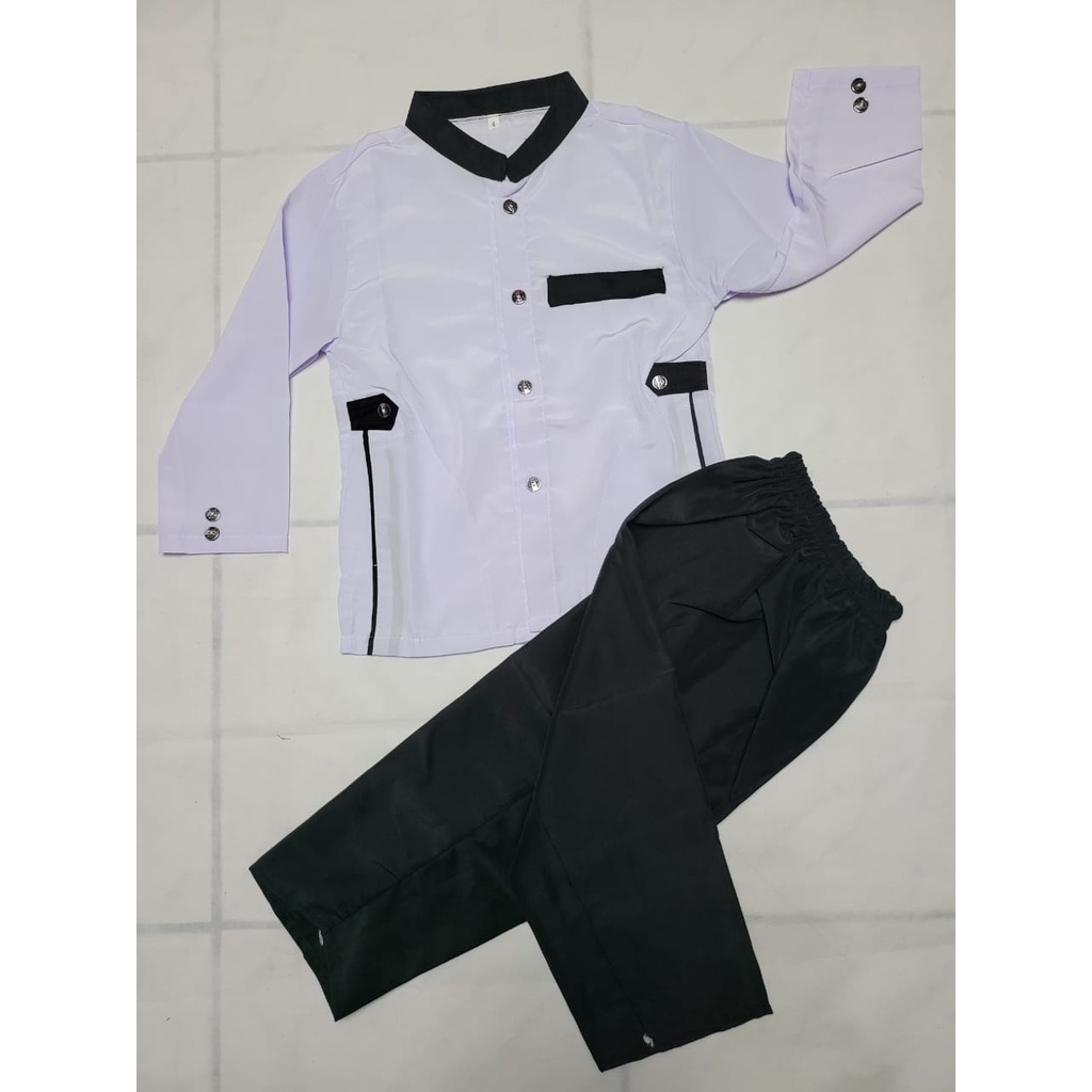 Baju koko anak laki laki jasko hitam putih / Baju muslim anak laki laki jasko hitam putih.