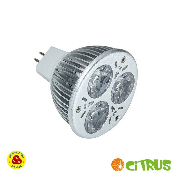 Citrus LED Halogen MR16 3W 12V Kuning 2700K LED Fitting Tusuk 3X1 Watt