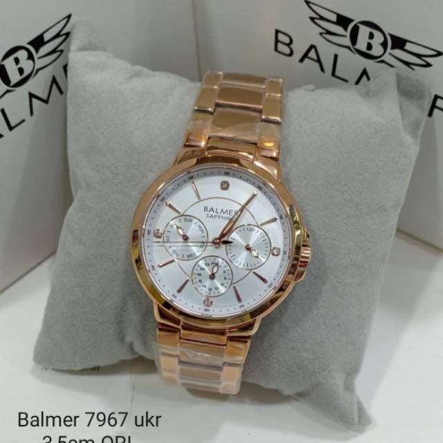 Jam Tangan Wanita Original Balmer 7967 Crono Aktif Kaca Sapphire Stainlees Steel