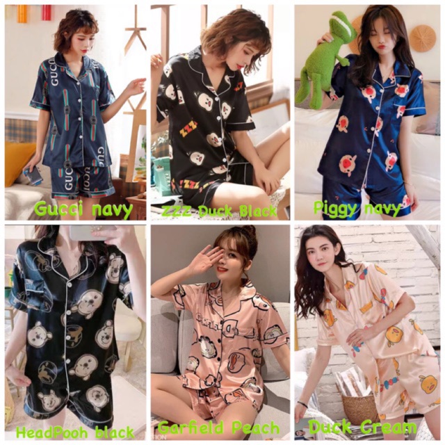 NEW 20motif JC- Set Piyama SATIN HP / Piyama Satin Import / Piyama wanita kekinian