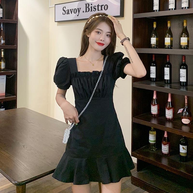 BKY - Korean Puff Sleeve Dress Square Neckline - Lisa