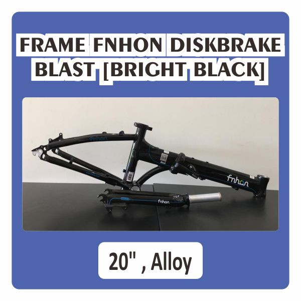 Frame Set FNHON BLAST Bright Black Discbrake 20 inch Db Sepeda Lipat Hitam Kilap Mengkilap Alloy