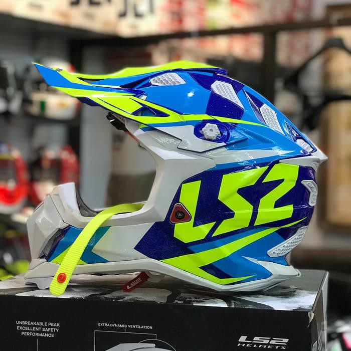 HELM LS2 MX470 SUBVERTER NIMBLE WHITE BLUE HV YELLOW