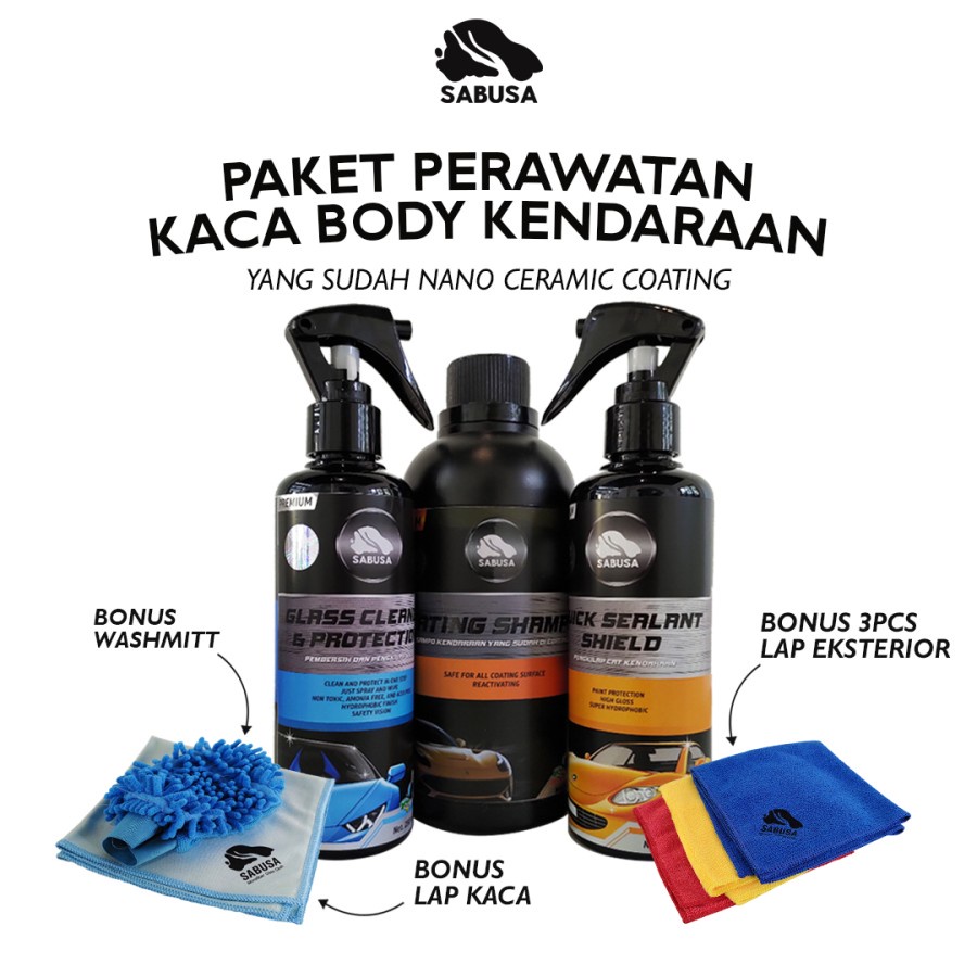 NEW Paket Pengkilap Perawatan Mobil Setelah Nano Ceramic Coating Kaca Body [terbaik][terlaris]