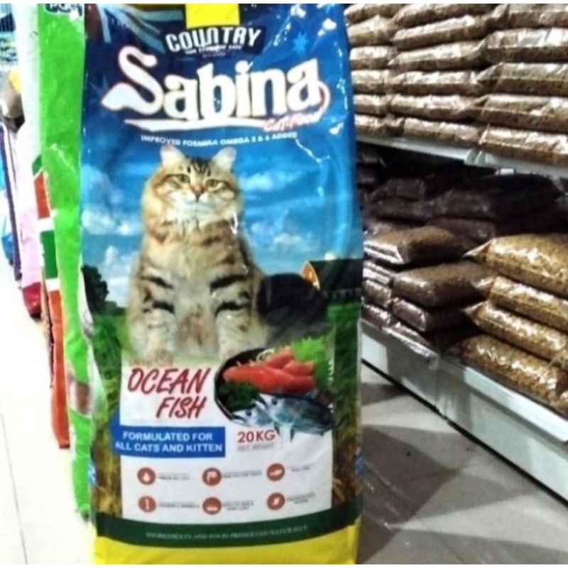 Grab gojek makanan kucing sabina catfood 5kg- repack per 1kg