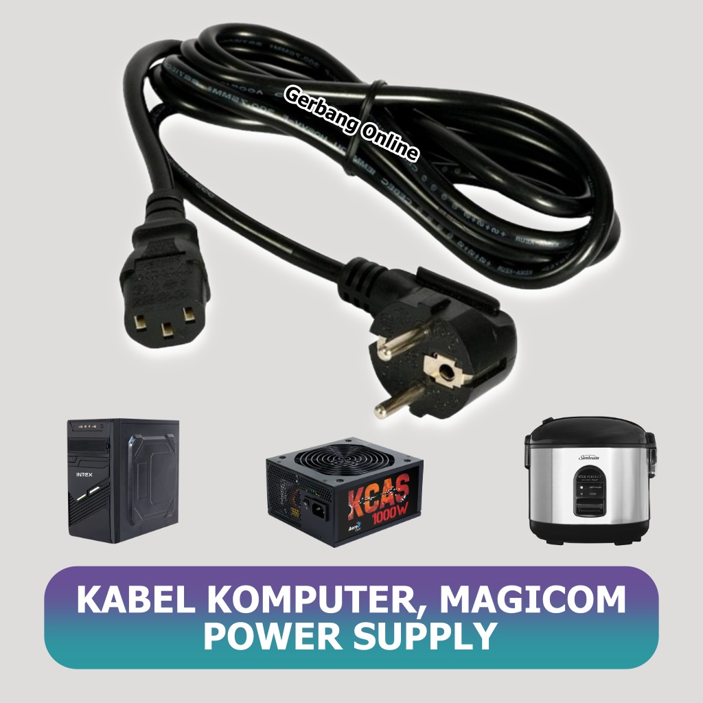 Kabel Power CPU PC Adaptor Laptop Monitor Magicom Printer Power Supply