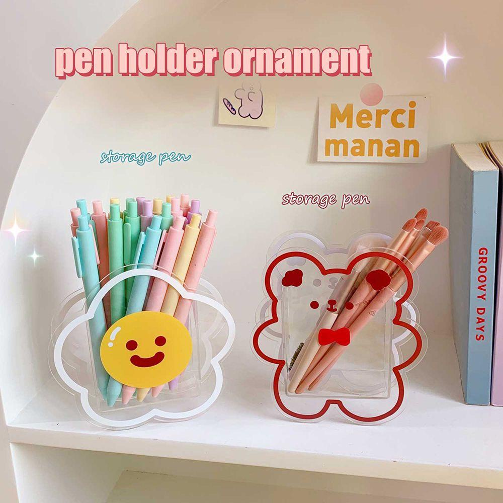 Preva Kartun Akrilik Tempat Pulpen Perlengkapan Kantor Alat Tulis Lucu Kreatif Kosmetik Penyimpanan Multifungsi Desktop Organizer
