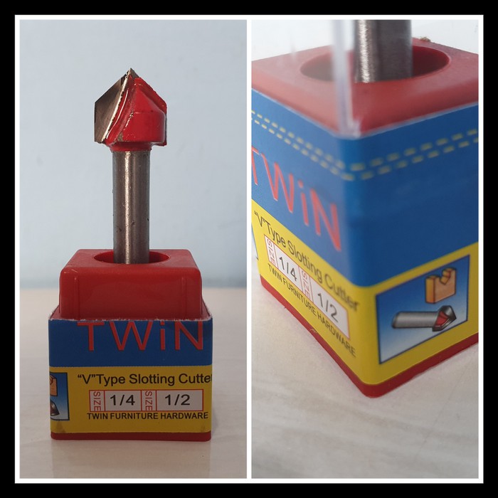 mata profil router bits 201 021 (12 mm) v vee groove 90 derajat twin