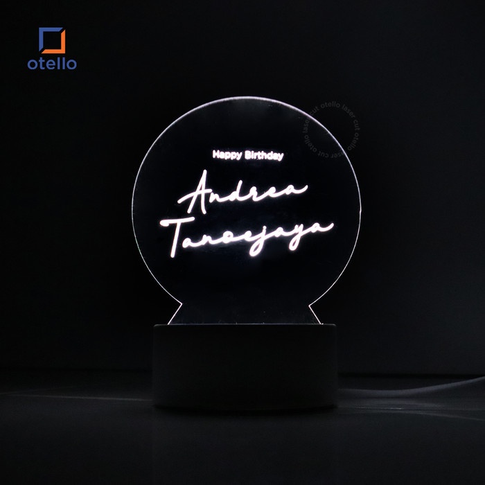 Custom Lampu Tidur Acrylic Night Lamp Hadiah Ulang Tahun Birthday Gift Kado Pacar Dekorasi Meja