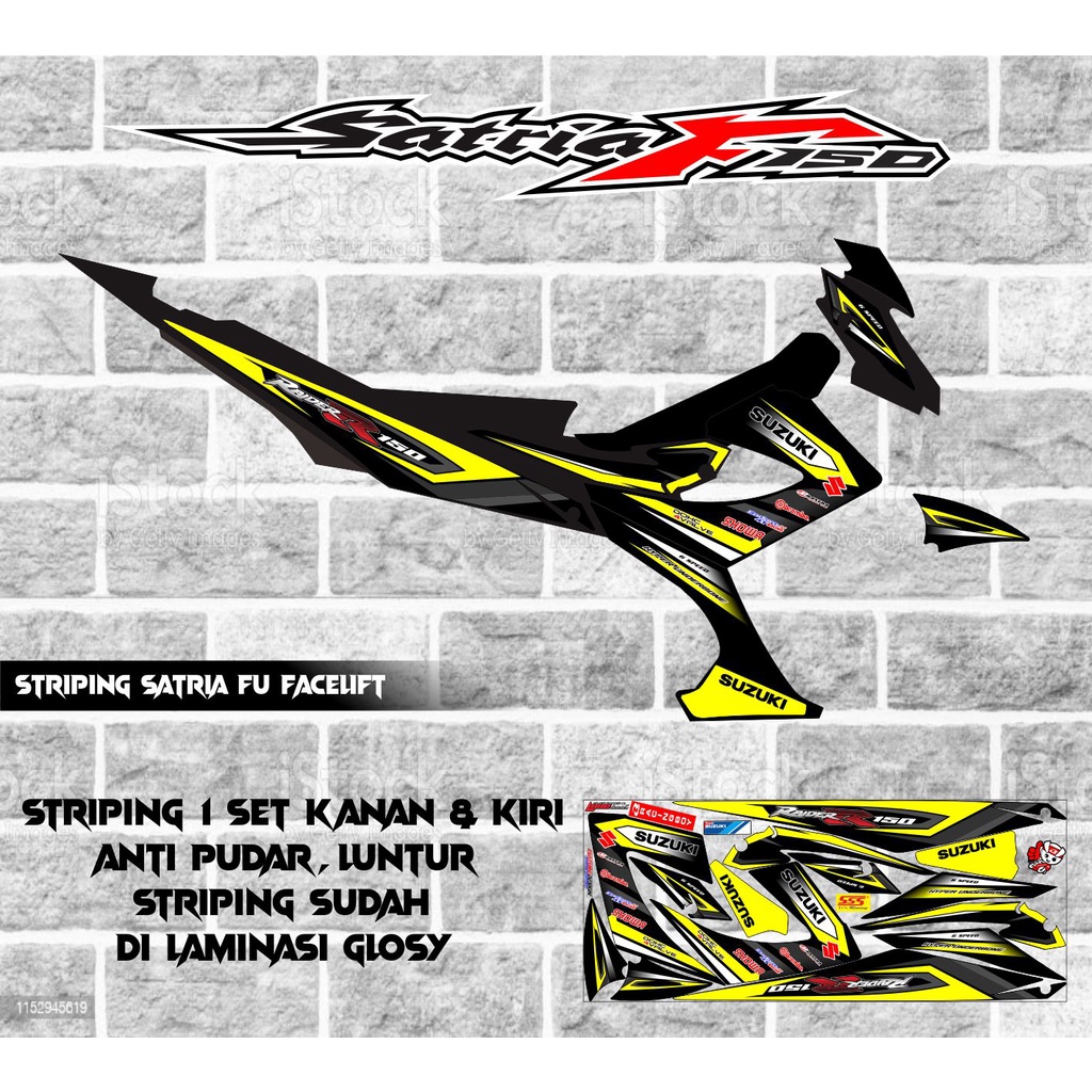 STRIPING STICKER VARIASI MOTOR SATRIA FU FACELIFT