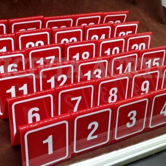 

Update Acrylic Nomer Meja Merah 1-30 .,