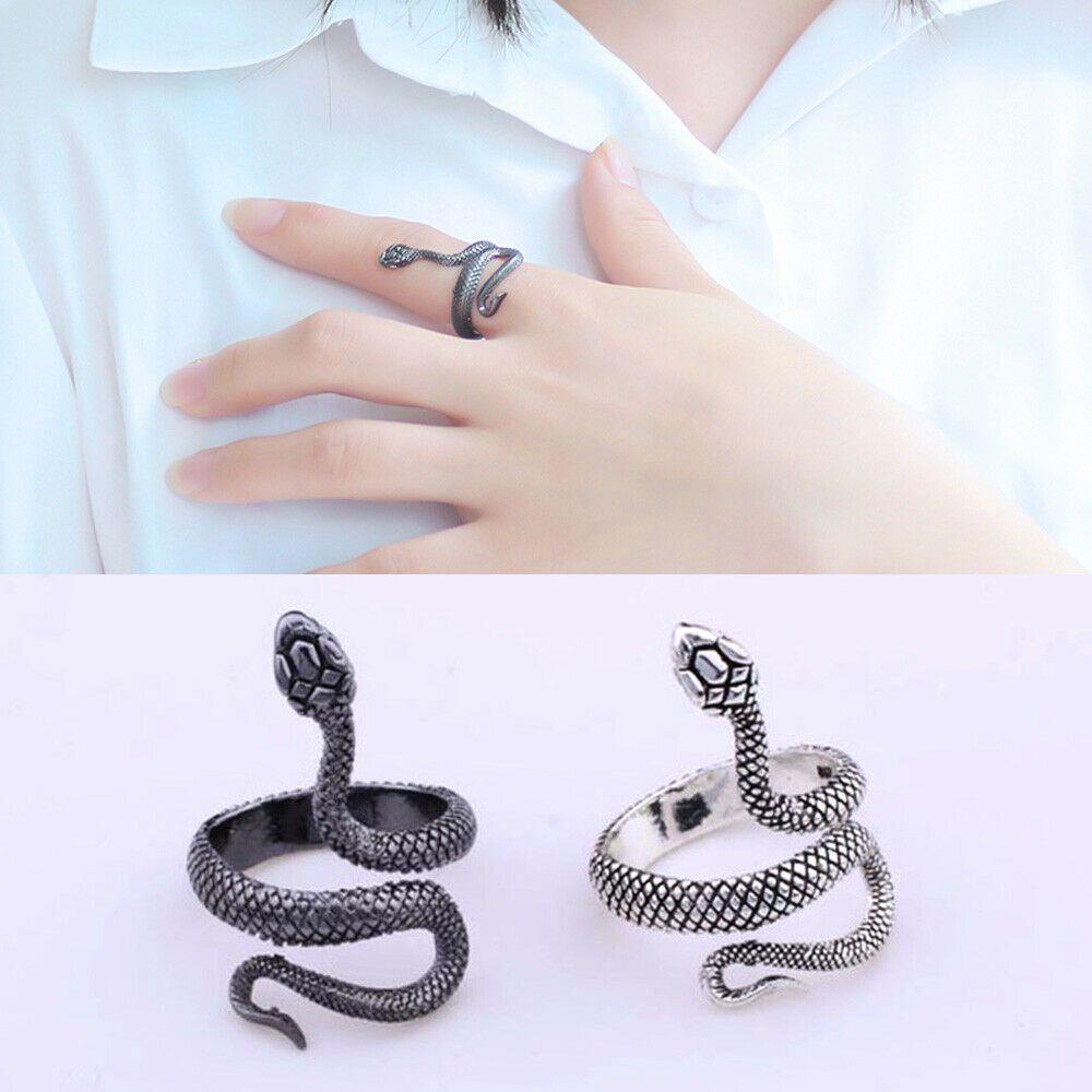 Lily Punk Cincin Unisex Gothic Adjustable Lapis Perak