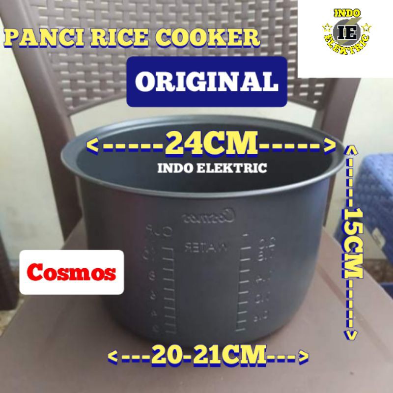 PANCI RICE COOKER MAGIC COM COSMOS ORIGINAL 1,8LITER/2LITER WARNA HITAM TINGGI 15CM