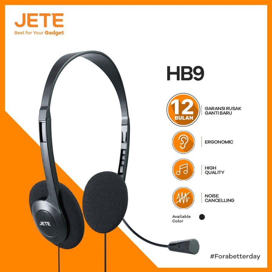 HEADSET | HANDSFREE | HEADPHONE BANDO JETE HB9 - KOMPUTER/HP/TABLET