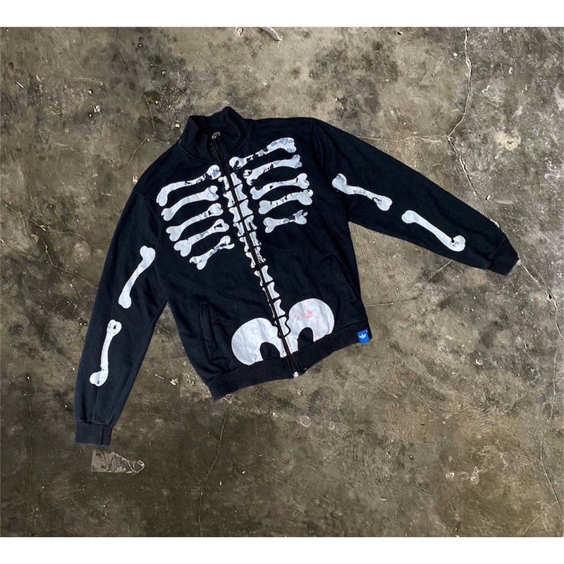 JACKET TRACKTOP ADIDAS BONE TAG BLUE ORIGINAL SECOND BEKAS